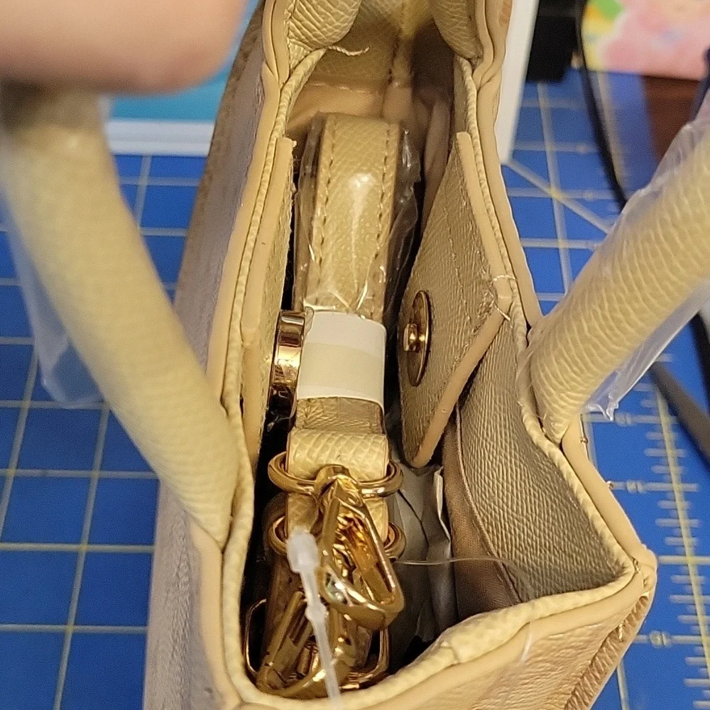 Bebe Gianna Monogram Crossbody Beige NWT - Picture 6 of 6